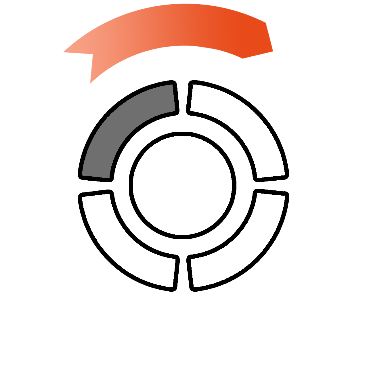 The top left arrow of the ENERGY for Change Flywheel